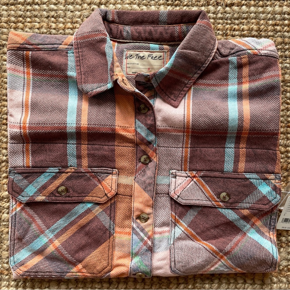 NEW Free People We The Free Vintage Crush Plaid Shirt - Picture 11 of 16
